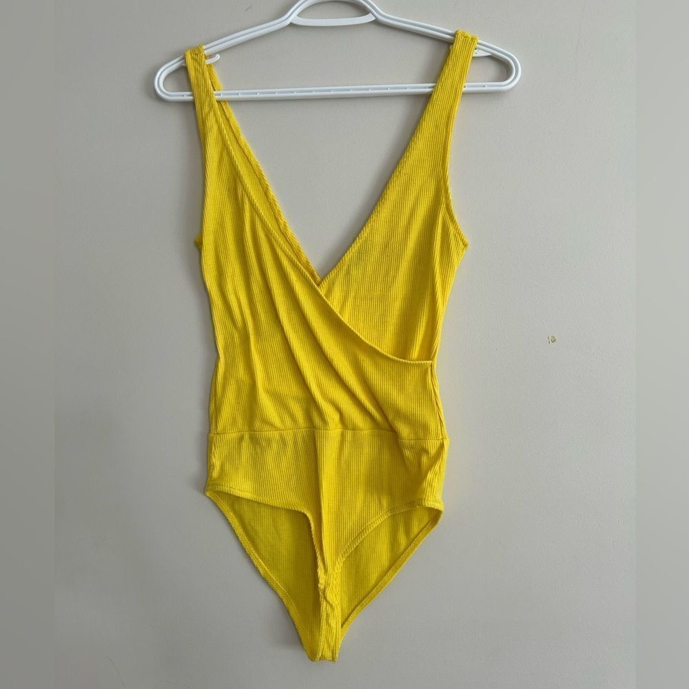 Zara Trafaluc Yellow Front Cross Bodysuit